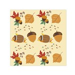Leaves Foliage Acorns Barrel Square Satin Scarf (30  x 30 )