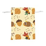 Leaves Foliage Acorns Barrel Lightweight Drawstring Pouch (S)