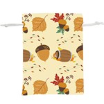 Leaves Foliage Acorns Barrel Lightweight Drawstring Pouch (XL)