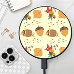 Leaves Foliage Acorns Barrel Wireless Fast Charger(Black)