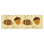Leaves Foliage Acorns Barrel Banner and Sign 6  x 2 