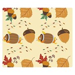 Leaves Foliage Acorns Barrel Premium Plush Fleece Blanket (Small)