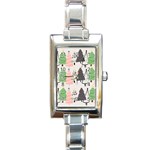 Christmas Trees Icons Rectangle Italian Charm Watch