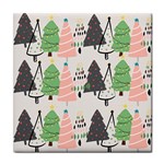 Christmas Trees Icons Tile Coaster