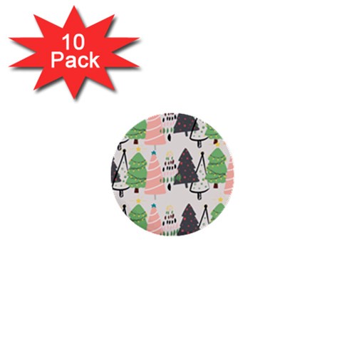 Christmas Trees Icons 1  Mini Buttons (10 pack)  from ArtsNow.com Front