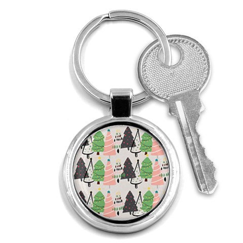 Christmas Trees Icons Key Chain (Round) from ArtsNow.com Front