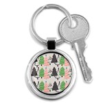 Christmas Trees Icons Key Chain (Round)