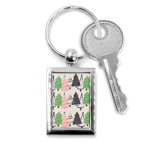 Christmas Trees Icons Key Chain (Rectangle) from ArtsNow.com Front