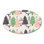 Christmas Trees Icons Oval Magnet