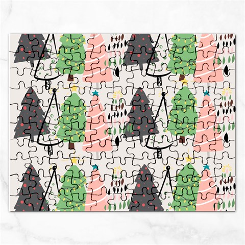 Christmas Trees Icons Rectangular Jigsaw Puzzl from ArtsNow.com Front