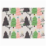Christmas Trees Icons Large Glasses Cloth
