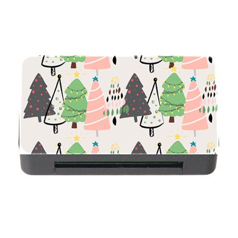 Christmas Trees Icons Memory Card Reader with CF from ArtsNow.com Front