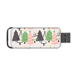 Christmas Trees Icons Portable USB Flash (One Side)
