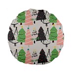 Christmas Trees Icons Standard 15  Premium Round Cushions