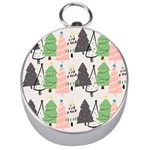 Christmas Trees Icons Silver Compasses