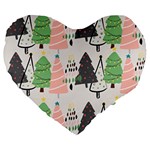Christmas Trees Icons Large 19  Premium Flano Heart Shape Cushions