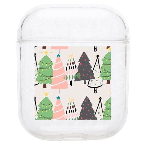 Christmas Trees Icons Soft TPU AirPods 1/2 Case from ArtsNow.com Front