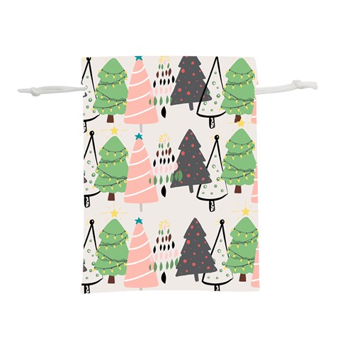 Christmas Trees Icons Lightweight Drawstring Pouch (L) from ArtsNow.com Front
