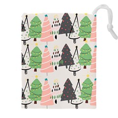 Christmas Trees Icons Drawstring Pouch (4XL) from ArtsNow.com Front
