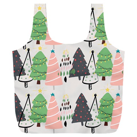 Christmas Trees Icons Full Print Recycle Bag (XXL) from ArtsNow.com Front