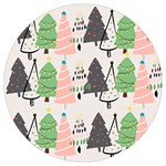Christmas Trees Icons Round Trivet