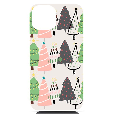 Christmas Trees Icons iPhone 14 Black UV Print Case from ArtsNow.com Front