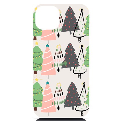 Christmas Trees Icons iPhone 14 Plus Black UV Print Case from ArtsNow.com Front