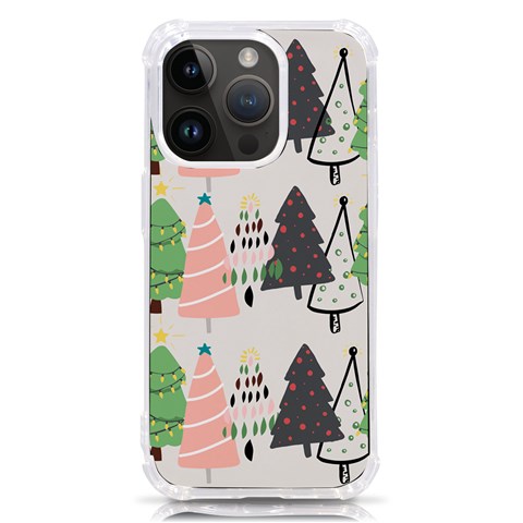 Christmas Trees Icons iPhone 14 Pro TPU UV Print Case from ArtsNow.com Front