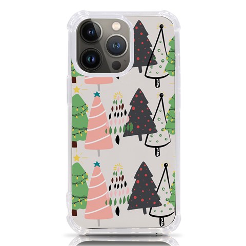 Christmas Trees Icons iPhone 13 Pro TPU UV Print Case from ArtsNow.com Front