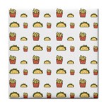 Fries Taco Pattern Fast Food Tile Coaster