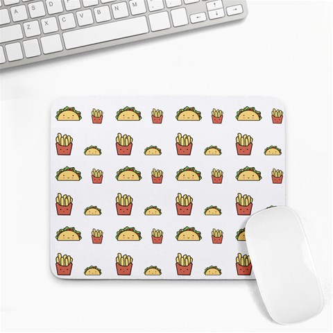Fries Taco Pattern Fast Food Small Mousepad from ArtsNow.com Front