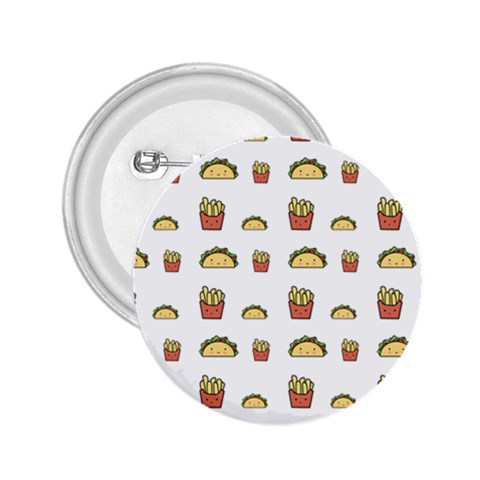 Fries Taco Pattern Fast Food 2.25  Buttons from ArtsNow.com Front