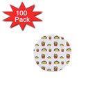 Fries Taco Pattern Fast Food 1  Mini Buttons (100 pack) 
