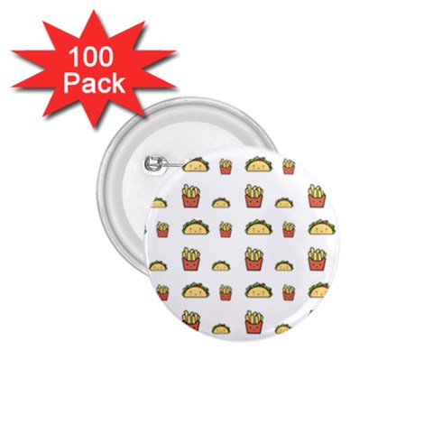 Fries Taco Pattern Fast Food 1.75  Buttons (100 pack)  from ArtsNow.com Front