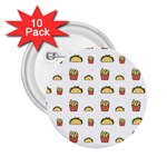 Fries Taco Pattern Fast Food 2.25  Buttons (10 pack) 