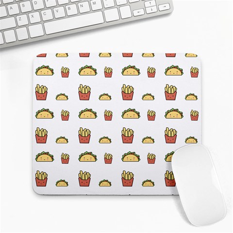 Fries Taco Pattern Fast Food Large Mousepad from ArtsNow.com Front