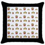 Fries Taco Pattern Fast Food Throw Pillow Case (Black)