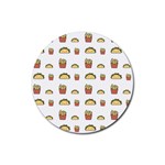 Fries Taco Pattern Fast Food Rubber Round Coaster (4 pack)
