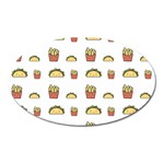 Fries Taco Pattern Fast Food Oval Magnet