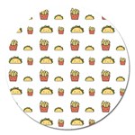 Fries Taco Pattern Fast Food Magnet 5  (Round)