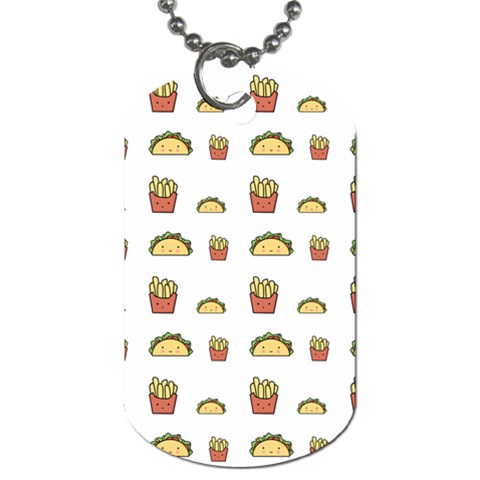Fries Taco Pattern Fast Food Dog Tag (One Side) from ArtsNow.com Front