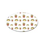 Fries Taco Pattern Fast Food Sticker Oval (10 pack)