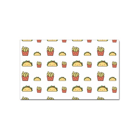 Fries Taco Pattern Fast Food Sticker Rectangular (10 pack) from ArtsNow.com Front