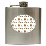 Fries Taco Pattern Fast Food Hip Flask (6 oz)