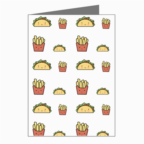 Fries Taco Pattern Fast Food Greeting Card from ArtsNow.com Left