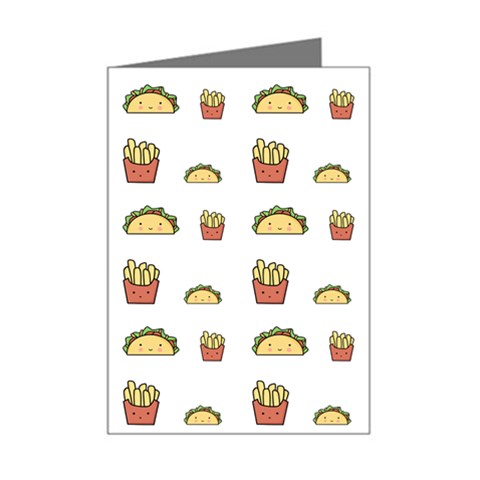 Fries Taco Pattern Fast Food Mini Greeting Card from ArtsNow.com Left