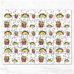 Fries Taco Pattern Fast Food Rectangular Jigsaw Puzzl