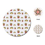 Fries Taco Pattern Fast Food Playing Cards Single Design (Round)