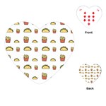Fries Taco Pattern Fast Food Playing Cards Single Design (Heart)