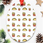Fries Taco Pattern Fast Food Oval Ornament (Two Sides)